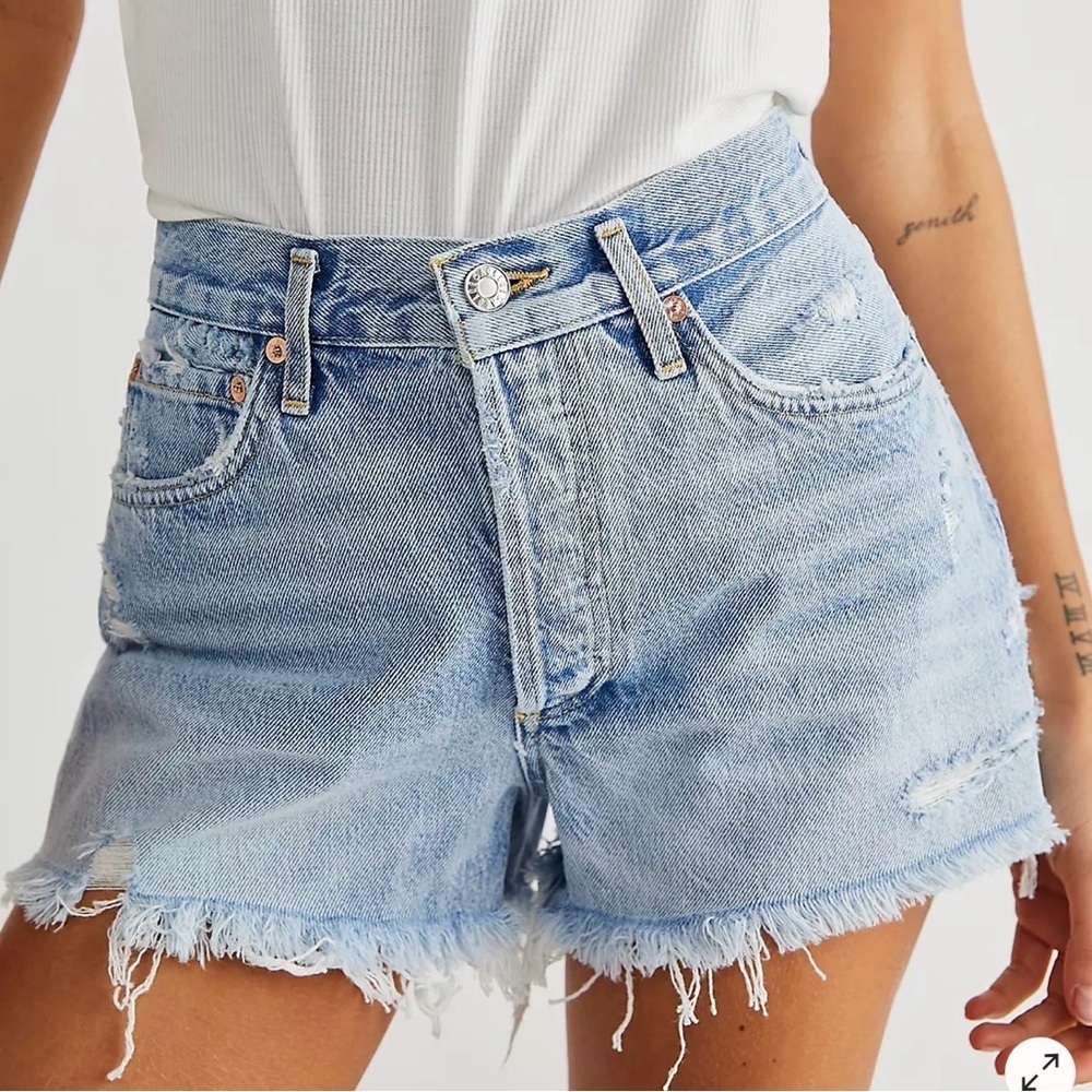 AGOLDE Parker Cut Off Shorts Swapmeet Blue Size 29